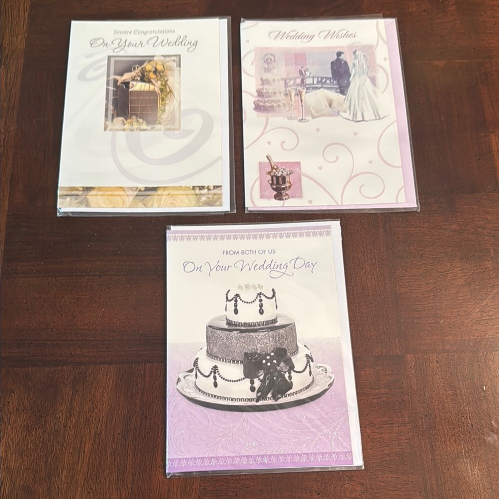 Set of 3 Wedding Greeting Cards